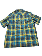 Load image into Gallery viewer, Duluth Shirt Adult Extra Large Tall Teal Yellow Plaid Untucked Relaxed Fit Mens