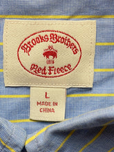 Load image into Gallery viewer, Brooks Brothers Shirt Adult Large Button Up Long Sleeve Red Fleece Striped Mens