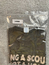 Load image into Gallery viewer, Boy Scout Shirt Adult Medium Olive Green Skull Tents Camp Survival Grunge Mens