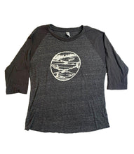 Load image into Gallery viewer, Alternative Shirt Womens Large Charcoal Fish Art Artsy Raglan Streetwear Ladies