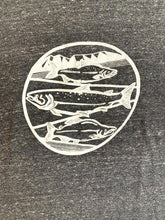 Load image into Gallery viewer, Alternative Shirt Womens Large Charcoal Fish Art Artsy Raglan Streetwear Ladies