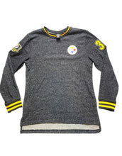 Load image into Gallery viewer, Pittsburgh Steelers Sweater Adult Small Black White NFL Football Patches Mens