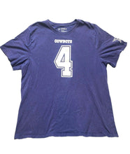Load image into Gallery viewer, Dallas Cowboys Shirt Adult 2XL XXL Navy Blue Dak Prescott #4 NFL Football Mens
