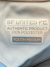 Load image into Gallery viewer, SF United FC Jersey Youth Medium Gray Navy Argentina USA Flag Soccer Club Boys