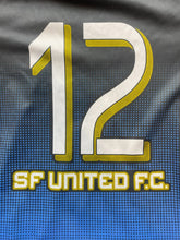 Load image into Gallery viewer, SF United FC Jersey Youth Medium Gray Navy Argentina USA Flag Soccer Club Boys