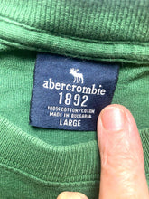 Load image into Gallery viewer, Abercrombie Shirt Youth Large Green Powerplay NYC Hockey #27 Sportswear Boys