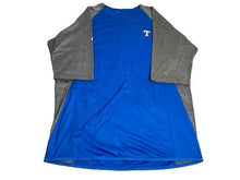 Load image into Gallery viewer, Texas Rangers Shirt Adult Extra Large Blue Gray Raglan MLB Baseball Majestic Men