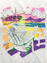 Load image into Gallery viewer, VTG Beach Shirt Adult Extra Large White Single Stitch Sailing Boat Lazy 90s Mens