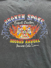 Load image into Gallery viewer, VTG Broken Spoke Shirt Adult 2XL XXL Black 2004 Bike Rally Grunge Biker Y2K Mens