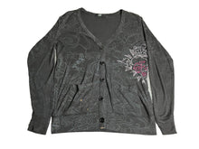 Load image into Gallery viewer, FOX Racing Sweater Womens Small Black Button Front Cardigan Oversized Grunge