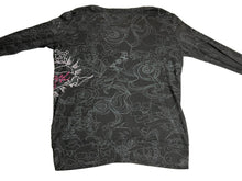 Load image into Gallery viewer, FOX Racing Sweater Womens Small Black Button Front Cardigan Oversized Grunge