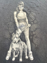 Load image into Gallery viewer, VTG Sugar Skull Pit Bull Shirt Adult 3XL Black Paisley Pinup Grunge Skulls Mens
