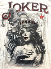 Load image into Gallery viewer, DOM Shirt Adult Small White Joker Jester Sugar Skull Queen Gangster Grunge Mens