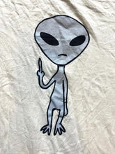 Load image into Gallery viewer, Alien Shirt Adult Large Beige Attitude UFO Finger Funny Humor Spencer's Mens