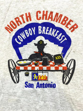 Load image into Gallery viewer, VTG Cowboy Breakfast Shirt Adult 2XL North Chamber San Antonio Single Stitch 90s