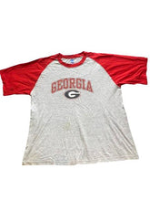 Load image into Gallery viewer, Georgia Bulldogs Shirt Adult Extra Large Gray Red Raglan NCAA Sportswear Mens