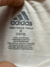 Load image into Gallery viewer, Adidas Shirt Youth Medium White Three Stripes Big Center Logo Athletic Boys