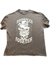 Load image into Gallery viewer, Assh*les Live Forever Shirt Adult Extra Large Skull Bones Y2K Skater Gray Mens