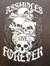 Load image into Gallery viewer, Assh*les Live Forever Shirt Adult Extra Large Skull Bones Y2K Skater Gray Mens