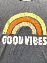 Load image into Gallery viewer, Good Vibes Shirt Womens Small Rainbow Short Sleeve Streetwear Classic Ladies