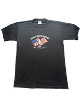 Load image into Gallery viewer, VTG SEPT 11th Shirt Adult Medium Black Statue Of Liberty American Flag Y2K Mens