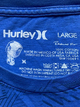 Load image into Gallery viewer, Hurley Shirt Adult Large Blue Spell Out Logo Streetwear Skater Regular Fit Mens