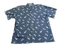 Load image into Gallery viewer, Campia Moda Shirt Adult Large Navy Blue AOP Long Nose Marlin Fish Hawaiian Mens