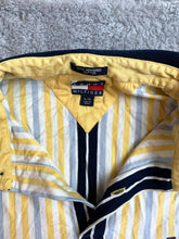 Load image into Gallery viewer, Tommy Hilfiger Shirt Adult Extra Large Yellow Black Striped Casual Golf Polo Men