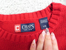Load image into Gallery viewer, VTG Chaps Sweater Adult Large Red Knitwear Crest Logo Outerwear Pullover Mens