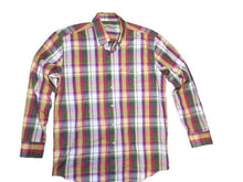 Load image into Gallery viewer, Alan Flusser Shirt Adult Medium Button Up Casual Long Sleeve Plaid Cotton Mens