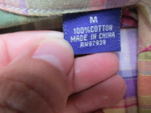 Load image into Gallery viewer, Alan Flusser Shirt Adult Medium Button Up Casual Long Sleeve Plaid Cotton Mens