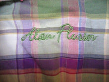 Load image into Gallery viewer, Alan Flusser Shirt Adult Medium Button Up Casual Long Sleeve Plaid Cotton Mens