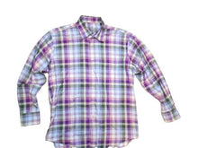 Load image into Gallery viewer, Alan Flusser Shirt Adult Medium Button Up Long Sleeve Plaid Cotton Casual Mens