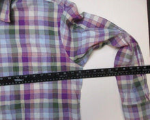 Load image into Gallery viewer, Alan Flusser Shirt Adult Medium Button Up Long Sleeve Plaid Cotton Casual Mens