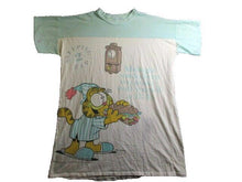Load image into Gallery viewer, VTG Garfield Shirt Womens Large Sleeping Tip Jim Davis Comic Single Stitch 80s