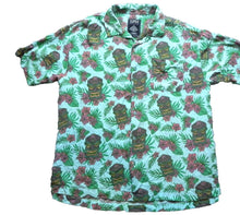 Load image into Gallery viewer, Super Massive Shirt Adult Medium Blue Tiki Gods AOP Tropical Hawaiian Surf Mens