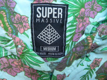 Load image into Gallery viewer, Super Massive Shirt Adult Medium Blue Tiki Gods AOP Tropical Hawaiian Surf Mens