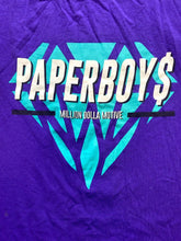 Load image into Gallery viewer, Million Dolla Motive Shirt Adult 2X Purple Paperboys Spellout Diamond Plus Mens