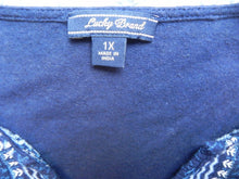 Load image into Gallery viewer, Lucky Brand Shirt Womens 1X Sleeveless Flowy Blouse Embroidered Bib Casual Lady