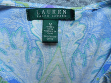 Load image into Gallery viewer, Lauren Ralph Lauren Shirt Womens Medium Ruffle Trim V-Neck Paisley Blouse Ladies