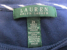 Load image into Gallery viewer, Lauren Ralph Lauren Shirt Womens 2XL Navy Blue Pocket Accent Casual Plus Ladies