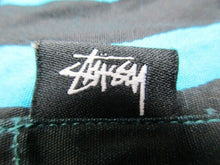 Load image into Gallery viewer, Stussy Shirt Adult Medium Button Up Pocket WILD Striped Turquoise Casual Mens