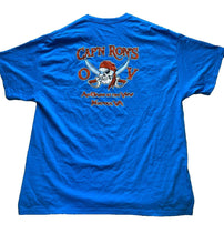Load image into Gallery viewer, Cap'n Rons Shirt Adult 2XL Blue Pirate Skull Oasis in the View Norfolk VA Mens