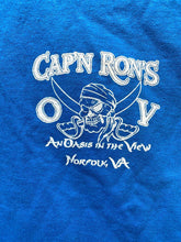 Load image into Gallery viewer, Cap'n Rons Shirt Adult 2XL Blue Pirate Skull Oasis in the View Norfolk VA Mens
