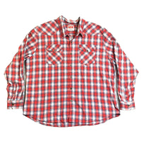 Load image into Gallery viewer, Wrangler Shirt Adult 3XL XXXL Red White Plaid Button Up Flannel Spandex Mens