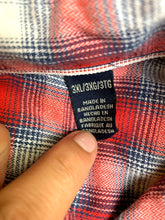 Load image into Gallery viewer, Wrangler Shirt Adult 3XL XXXL Red White Plaid Button Up Flannel Spandex Mens