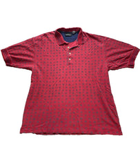 Load image into Gallery viewer, Greg Norman Shirt Adult Large Maroon Navy Shark AOP Performance Golf Polo Mens