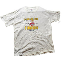 Load image into Gallery viewer, VTG Popcorn Man Shirt Adult Extra Large White Triathlon Single Stitch 90s Mens