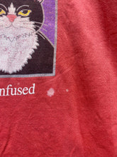 Load image into Gallery viewer, VTG Cat Shirt Womens OSFA Peach Moody Kitty Funny 90s Vanity Fair Sleepshirt