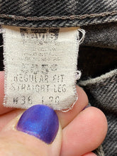 Load image into Gallery viewer, VTG Levis 505 Jeans Adult 36x30 Black Fade Straight Leg Baggy Denim 90s Mens